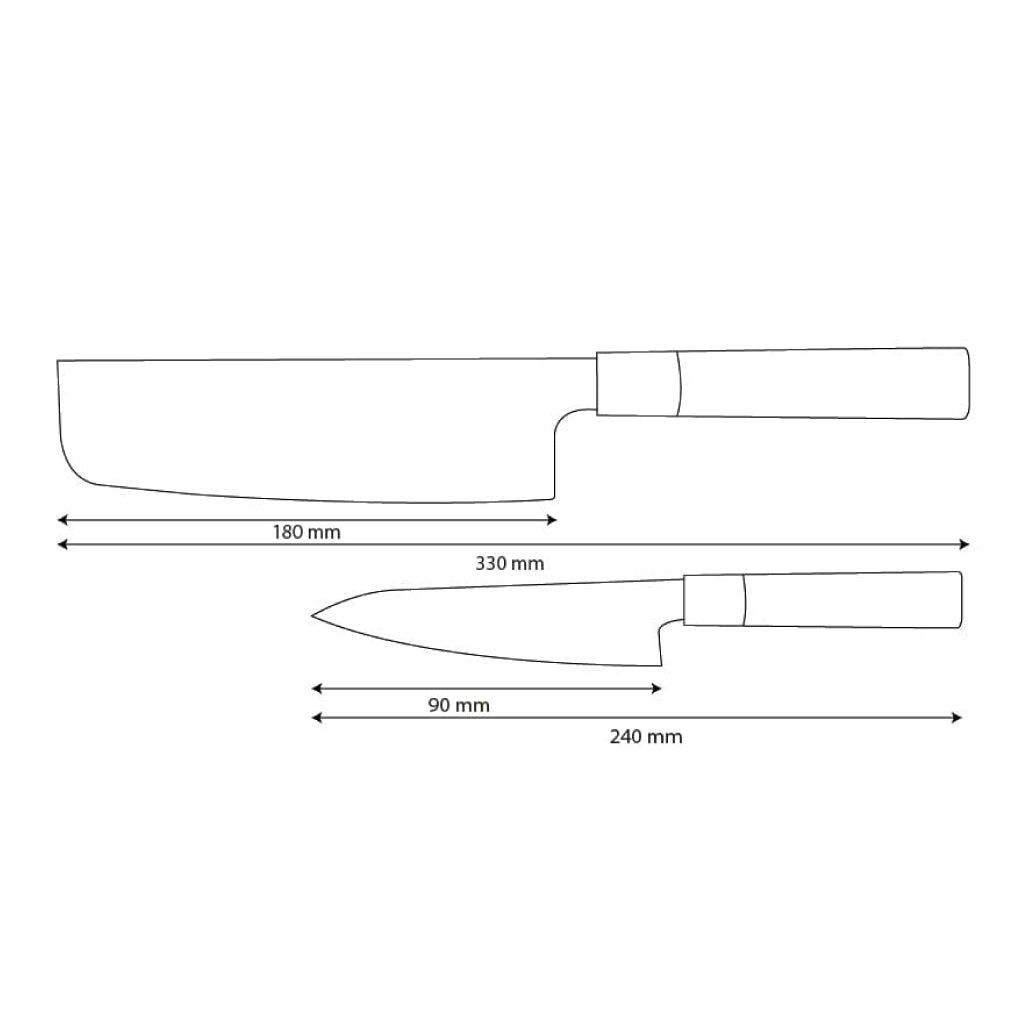 Couteaux Shinrai - Ensemble de couteaux Damas 2 pièces Takumi Kaza - Nakiri + Couteau d'office