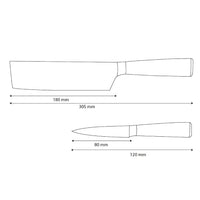 Shinrai Knives - Ensemble de 2 couteaux en résine époxy et onyx imprimé Damas - Nakiri + couteau d'office