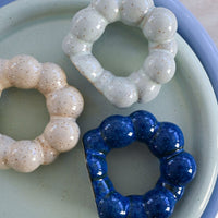 BYON - Ronds de serviette portion - Bleus - Lot de 4