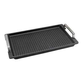 Plaque de grill Eurolux avec poignées en acier inoxydable 41 x 24 x 2,5 cm Bezig met laden...