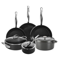 Batterie de cuisine GreenPan - Barcelona Pro XXL 8 pièces (18/20/28/30/28/28 cm) : casserole avec couvercle, 2 poêles, cocotte avec couvercle, wok et plat à four.
