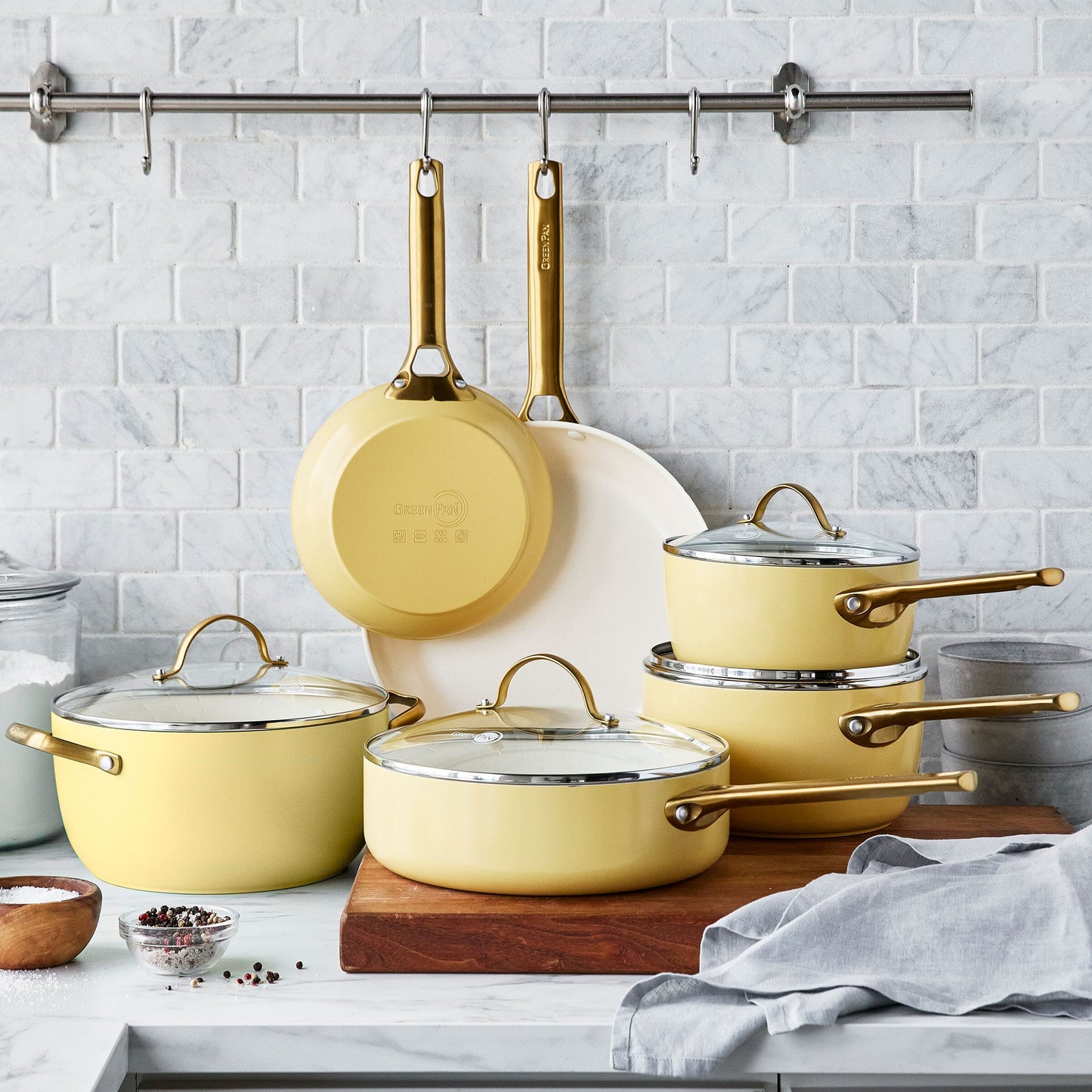 GreenPan - Padova Sunshine Yellow 10-delige Pannenset Pannenset GreenPan