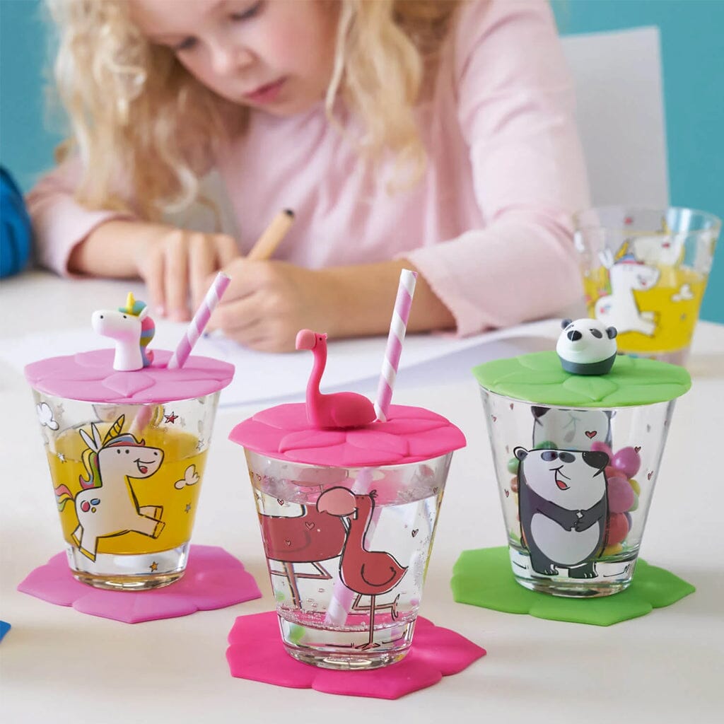 Leonardo - Pet roze flamingo Bambini Waterglazen Leonardo