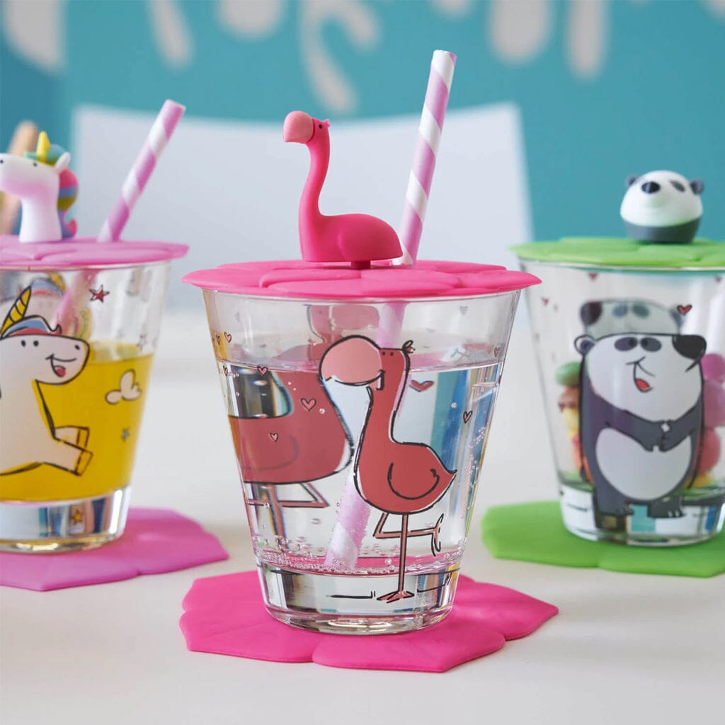 Leonardo - Pet roze flamingo Bambini Waterglazen Leonardo