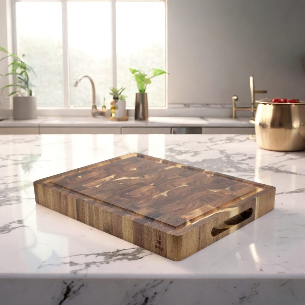 Luxe snijplank acaciahout - 41 x 30 x 4.5 cm Houten snijplank Shinrai Japan