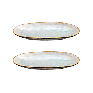 Medard de Noblat - Shadow Aqua Extra Grote Serveerschaal 36 x 22 cm (set van 2) Serveerschaal Medard de Noblat