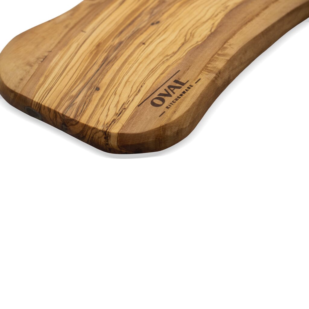 Oval - Olijfhouten Serveerplank Rustique met handvat 40-45 cm Oval Kitchenware