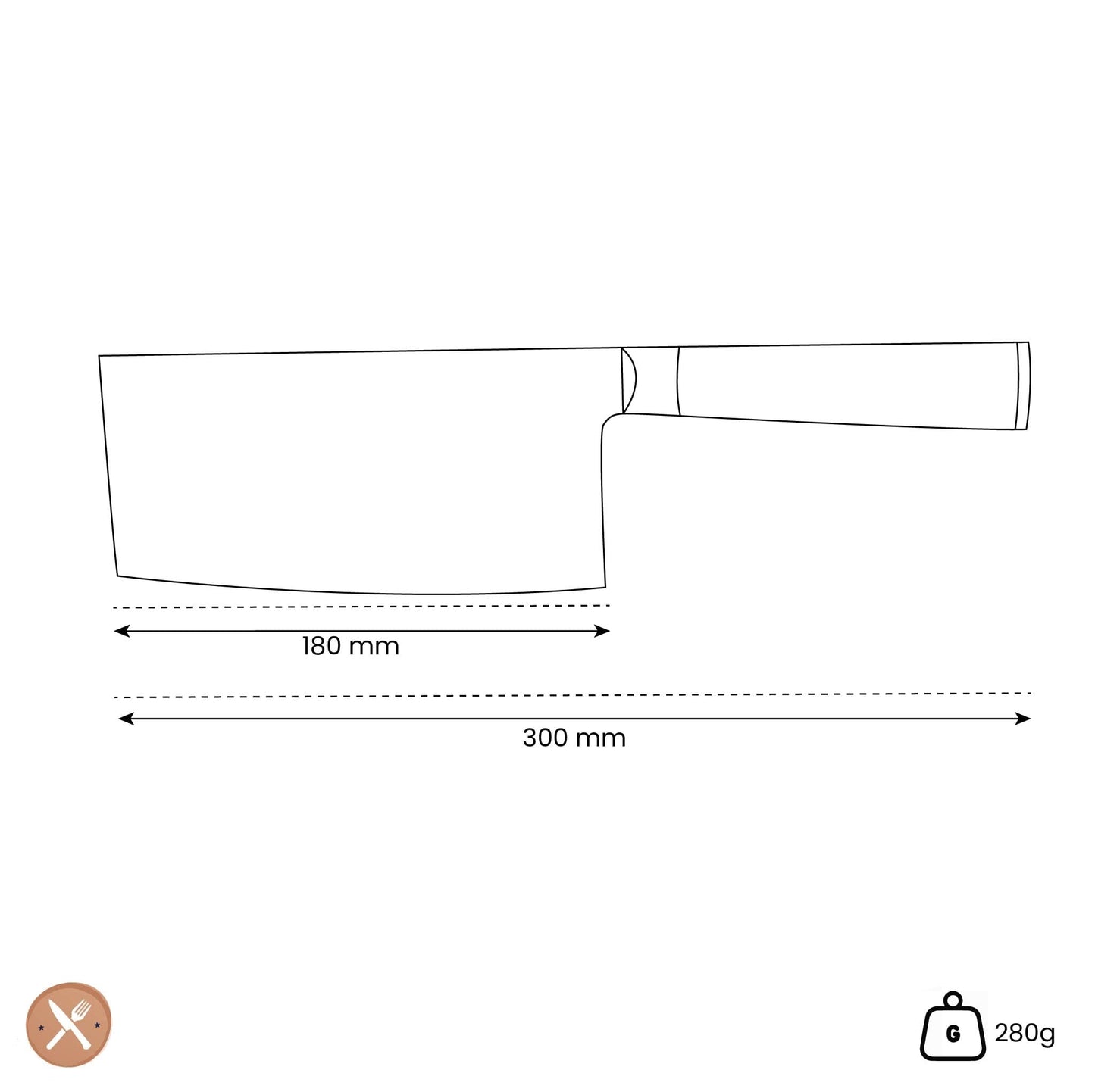 Shinrai Japan - Damast BR Chinees Koksmes - 18 cm Chinees koksmes Shinrai Japan