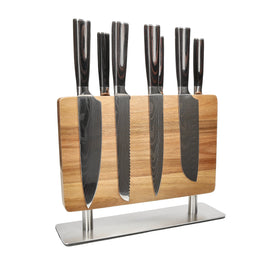 Shinrai Knives - Damascus Print 7-Piece Knife Set + Knife Block Punch Shinrai Knives - Damascus Print 7-delige Messenset + Messenblok Stans Messenset met blok Shinrai Knives
