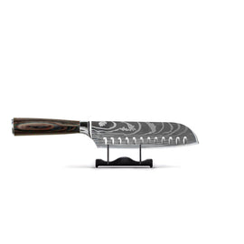 Imprimé Damas Japonais Santoku 18cm Shinrai Knives - Damascus Print Santoku 18 cm Santokumes Shinrai Knives