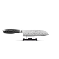 Couteaux Shinrai - Ensemble de couteaux 2 pièces Damask Pakka Wood - Couteau de chef + couteau Santoku Ensemble de couteaux Couteaux Shinrai
