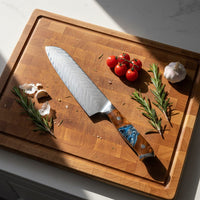 Couteaux Shinrai - Coffret de 4 couteaux damas Eclipse - Couteau de chef + Nakiri + Santoku + Couteau à pain