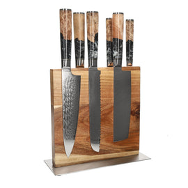 Shinrai Knives - Epoxy Onyx 6-piece Knife Set + Knife Block Cito double-sided Shinrai Knives - Epoxy Onyx 6-delige Messenset + Messenblok Cito dubbelzijdig Messenset met blok Shinrai Knives