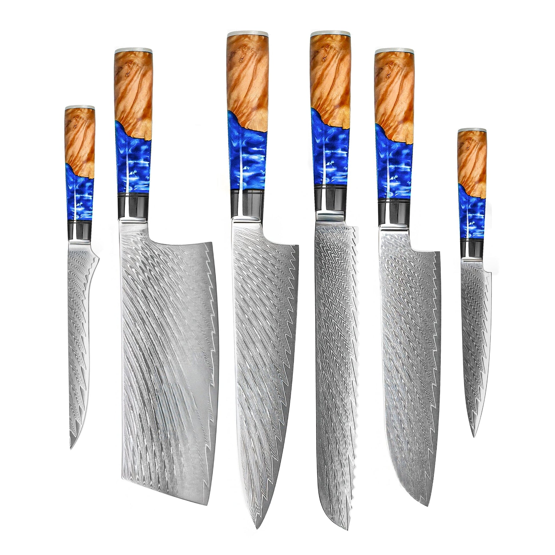 Shinrai Knives - Epoxy Sapphire Mega Bundel - All you need Messenset met blok, snijplank en slijpsteen Shinrai Knives