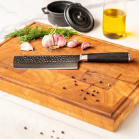 Shinrai Knives - Hammered Damast BR 5-delige Messenset + Messenblok Stans Messenset met blok Shinrai Knives