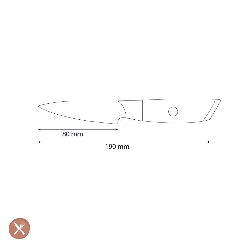 Shinrai Knives - Hikari Damascus Schilmes 8 cm Schilmes Shinrai Knives