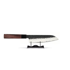 Shinrai Japon - Couteau Kurayami Damas Santoku 18 cm Shinrai Knives - Kurayami 3-delige Damascus Messenset - Koksmes + Santoku + Schilmes Messenset Shinrai Knives