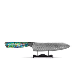 Couteau Santoku Damas Mother of Pearl Jewels 18 cm Shinrai Knives - Parelmoer Jewels 5-delige Messenset + Messenblok Stans Messenset met blok Shinrai Knives