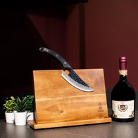 Couteau de chef Shinrai en acier inoxydable de style gladiateur avec étui - Couteau de chef d'extérieur noir