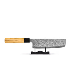 Shinrai Japon - Takumi Kaza Damas Nakirimes 18 cm Shinrai Knives - Takumi Kaza 5-delige Damascus Messenset - Koksmes + Broodmes + Nakiri + Officemes + Schilmes Messenset Shinrai Knives