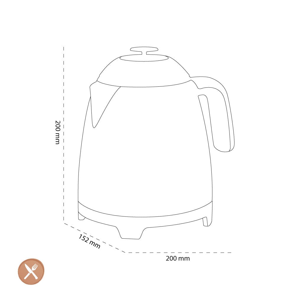Smeg - Mini Waterkoker | Watergroen | Jaren 50 | Kettle Standard Waterkoker Smeg