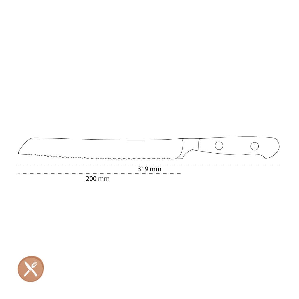 Wusthof - Classic Broodmes Met Golfsnede 20 cm Broodmes Wusthof