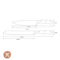Wüsthof - Coffret de 2 couteaux Classic Ikon - Couteau de chef + Couteau à pain