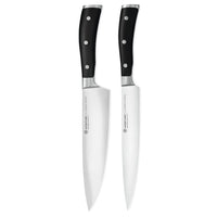 Wüsthof - Coffret de 2 couteaux Classic Ikon - Couteau de chef + Couteau à découper