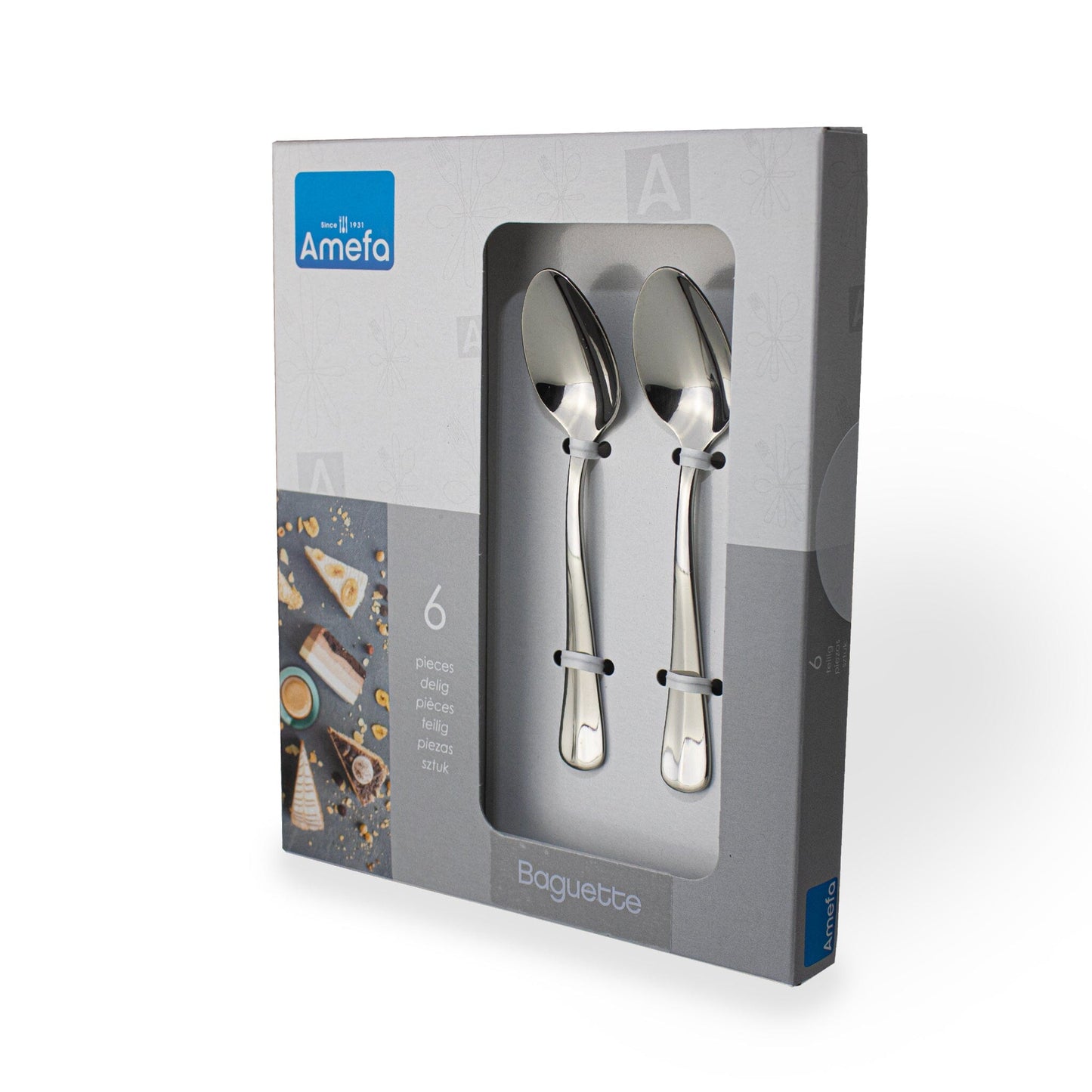 Amefa - Baguette 6 Theelepels - Zilver Theelepels Amefa