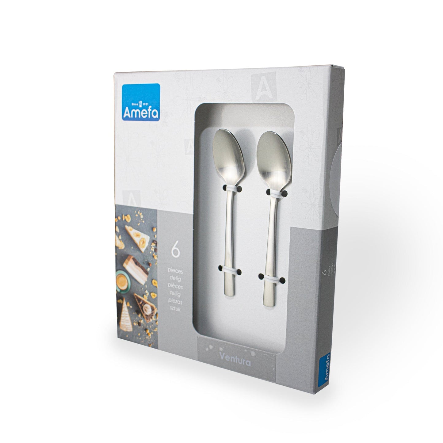 Amefa - Ventura 6 Theelepels - Mat Zilver Theelepels Amefa