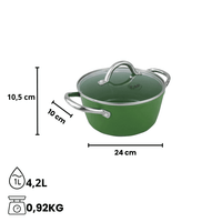 By C&P - Go Green Kookpan 24 cm met glazen deksel By C&P