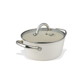 Cook & Pan - Go Ivory Cooking pan 20 cm with glass lid By C&P - Go Ivory Kookpan 20 cm met glazen deksel Kookpan By C&P