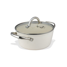 Cook & Pan - Go Ivory Cooking pan 22 cm with glass lid By C&P - Go Ivory Kookpan 22 cm met glazen deksel Kookpan By C&P