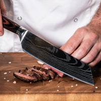 Damascus Print 9-delige Messenset Messensets Shinrai Japan