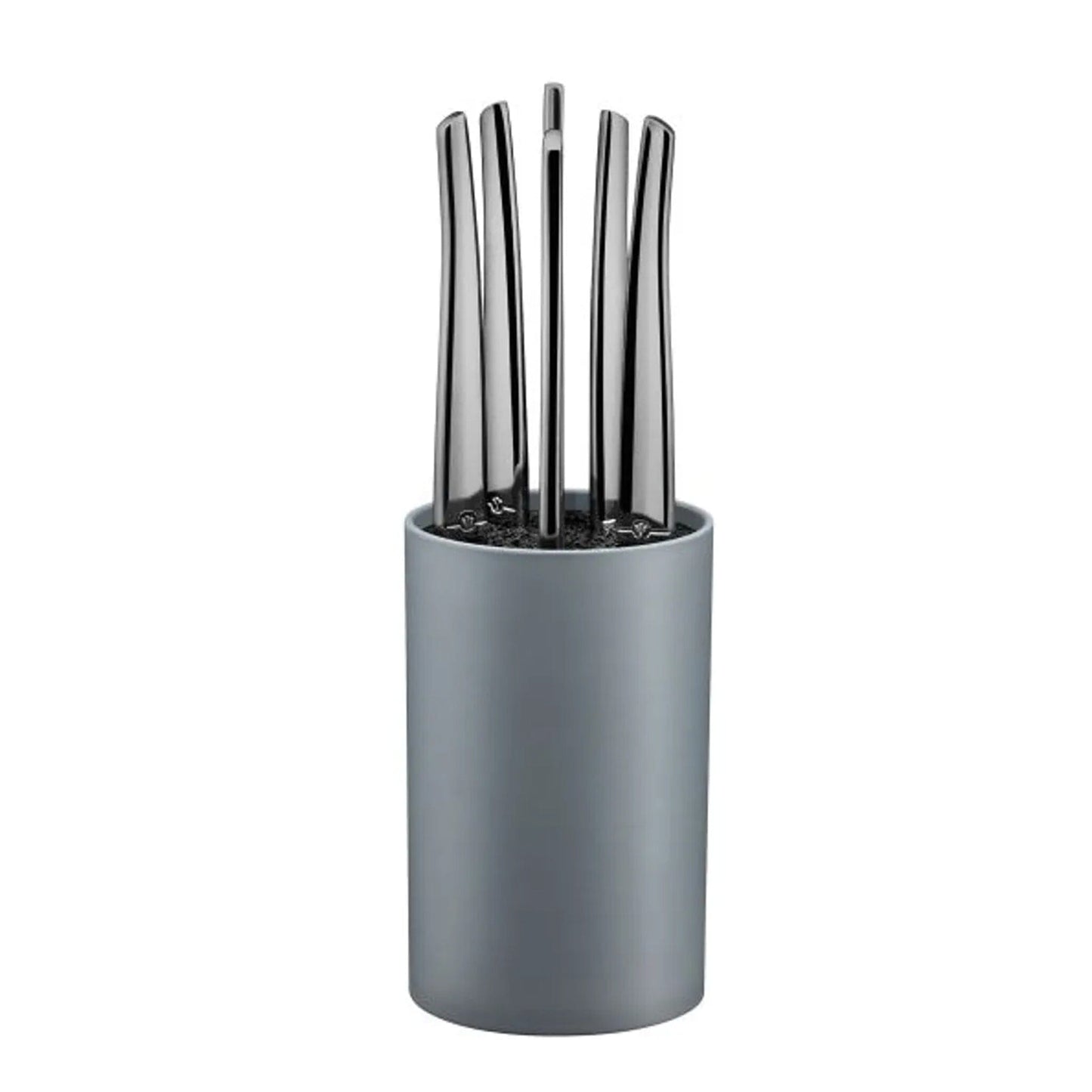 Lou Laguiole - 6-pc steak knives in grey block - satin Steakmes Lou Laguiole
