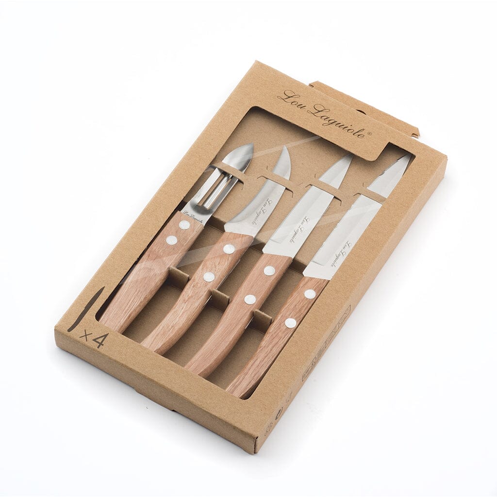 Lou laguiole - Forest 4-delige schilmessen set - Hout Lou Laguiole