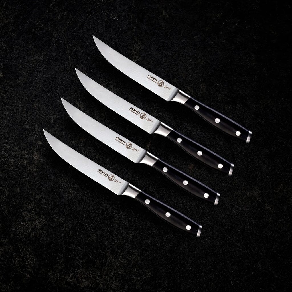 Messermeister - Avanta 4-delige zwarte steak messenset Messensets Messermeister