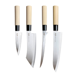 Satake - Japanese 4 piece knife set Magnolia Wood Satake - Japanse 4 delige messenset Magnolia Wood Messensets Satake