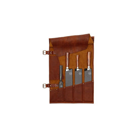 Witloft - Rouleau à Couteaux Classique en Cuir 5 Compartiments - Cognac Bezig met laden...