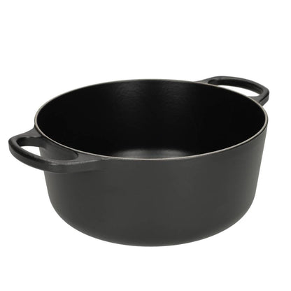 LeCreuset - Roast- / Stew pan Signature round Matte Black 24cm 4.2l (black interior)