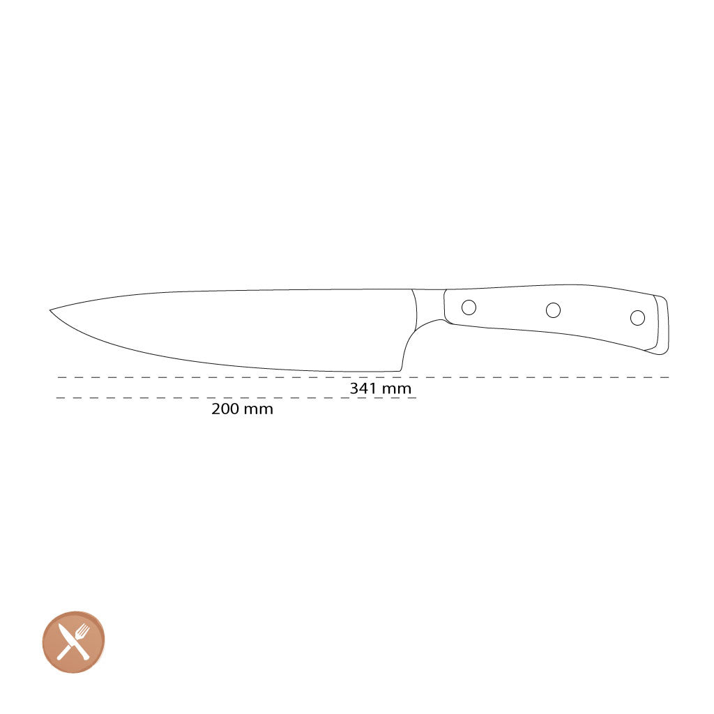 Wusthof - Classic Ikon Chef's Knife 20cm + Free black knife block