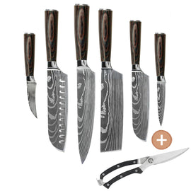 Shinrai Knives - Damascus Print set de couteaux 6 pièces