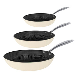 Cook & Pan - Ensemble de 3 poêles à frire Honey Go Ivory