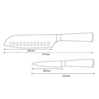 Couteaux Shinrai - Ensemble de 2 couteaux en résine époxy et saphir imprimé Damas - Santoku + couteau d'office
