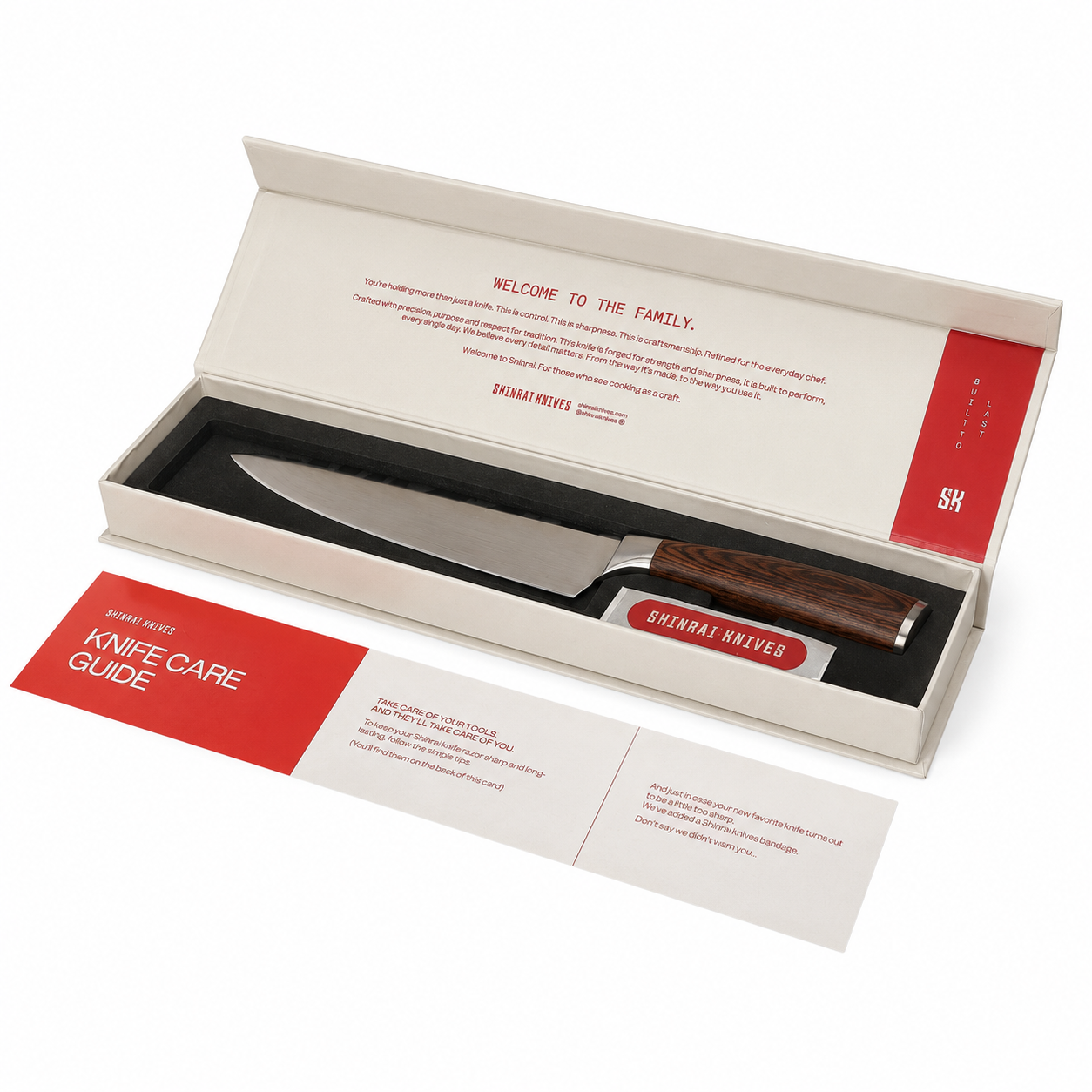Shinrai Knives - Damascus Print 2-Piece Knife Set - Chef's Knife + Paring Knife