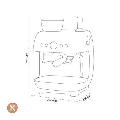 Smeg - Espresso Machine | White | 1950s | Manual espresso machine with integrated bean grinder