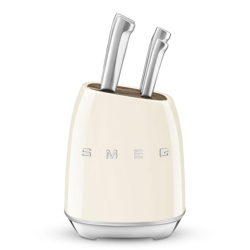 SMEG - Knife block with 6 knives Cream