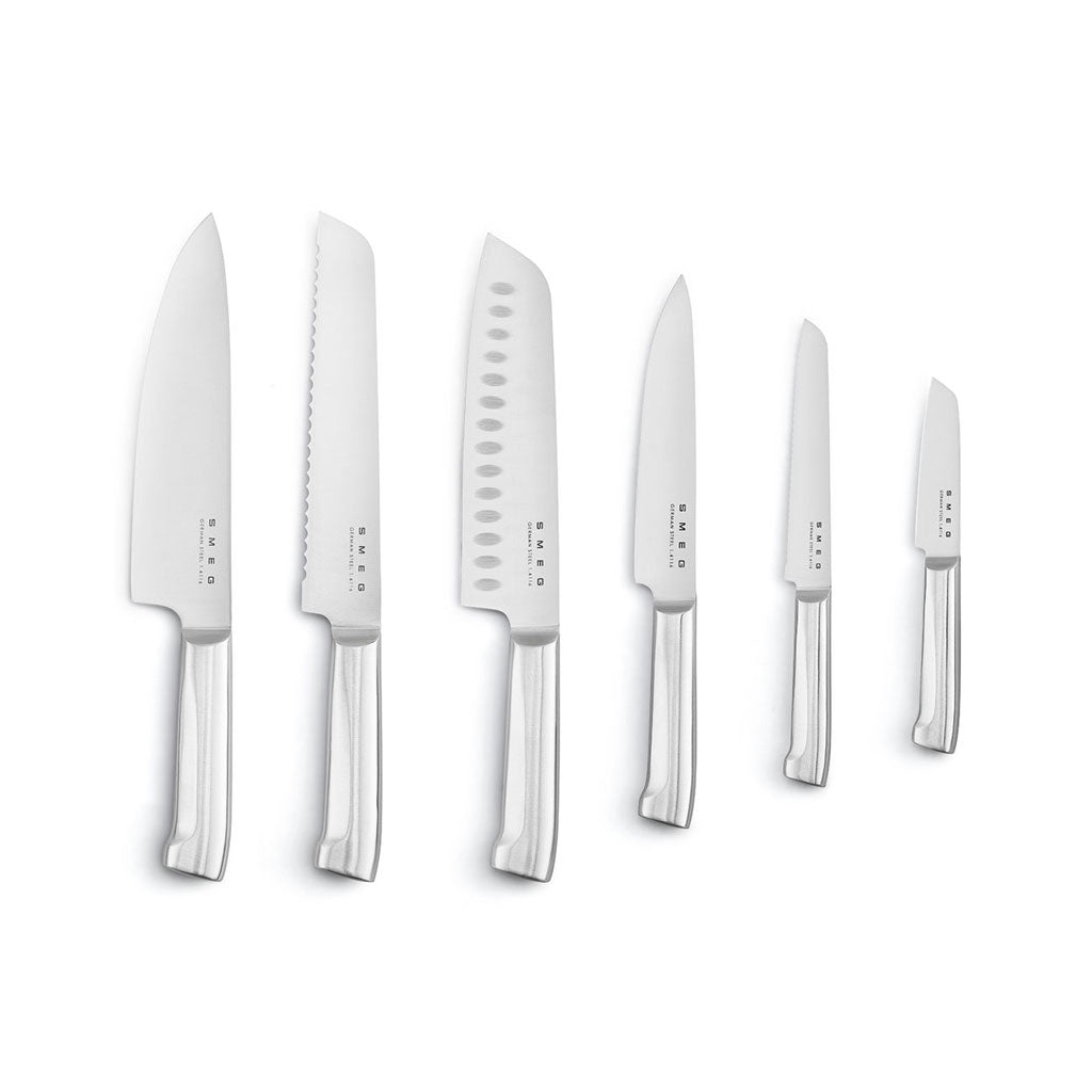 SMEG - Knife block with 6 knives Cream