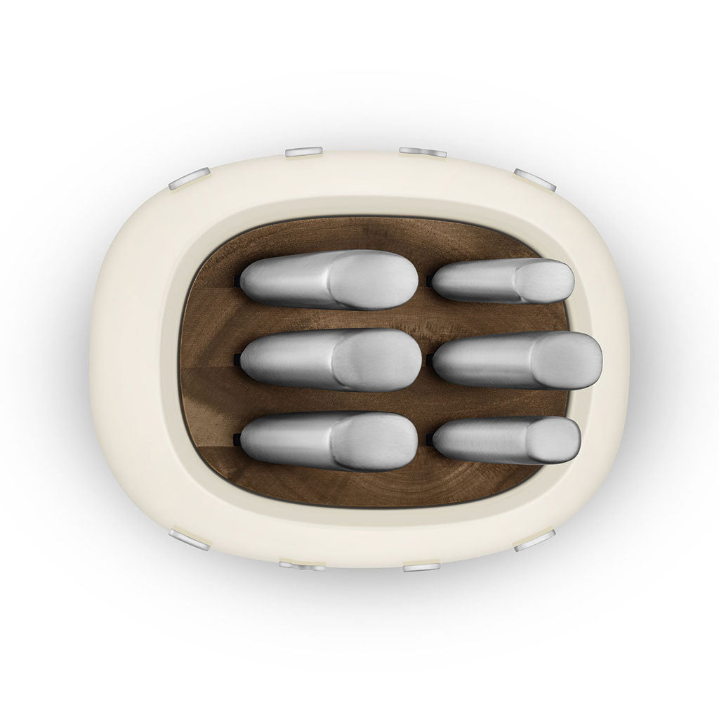 SMEG - Knife block with 6 knives Cream