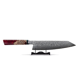 Shinrai Knives - Ruby Octagon Damascus Kiritsuke 23 cm - Special Edition